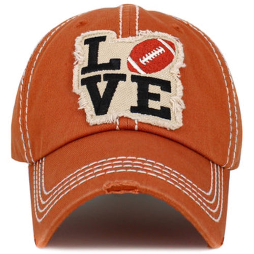 Love Football Baseball Cap