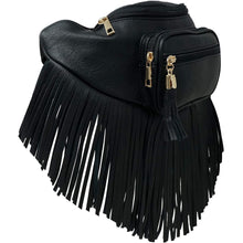 Load image into Gallery viewer, Black Fringe Fanny