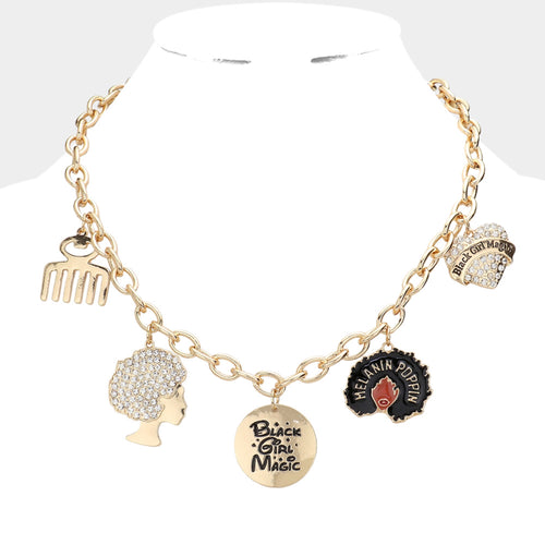 Black Girl Magic Charm Necklace