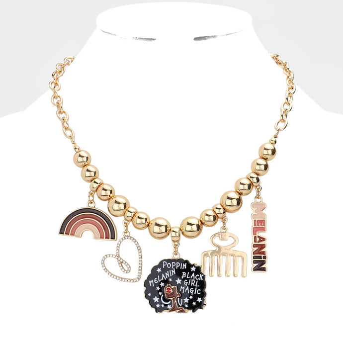 Melanin Poppin’ Charm Necklace