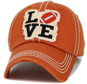 Love Football Baseball Cap