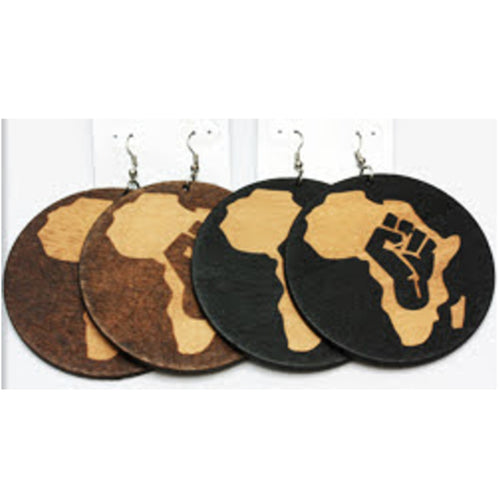 Black Power Wood Earrings