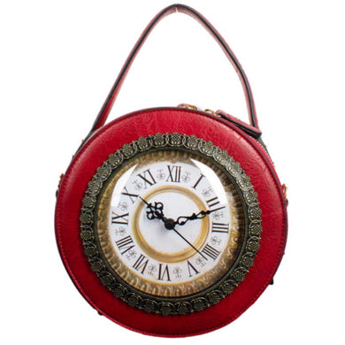 Red Vintage Clock Handbag