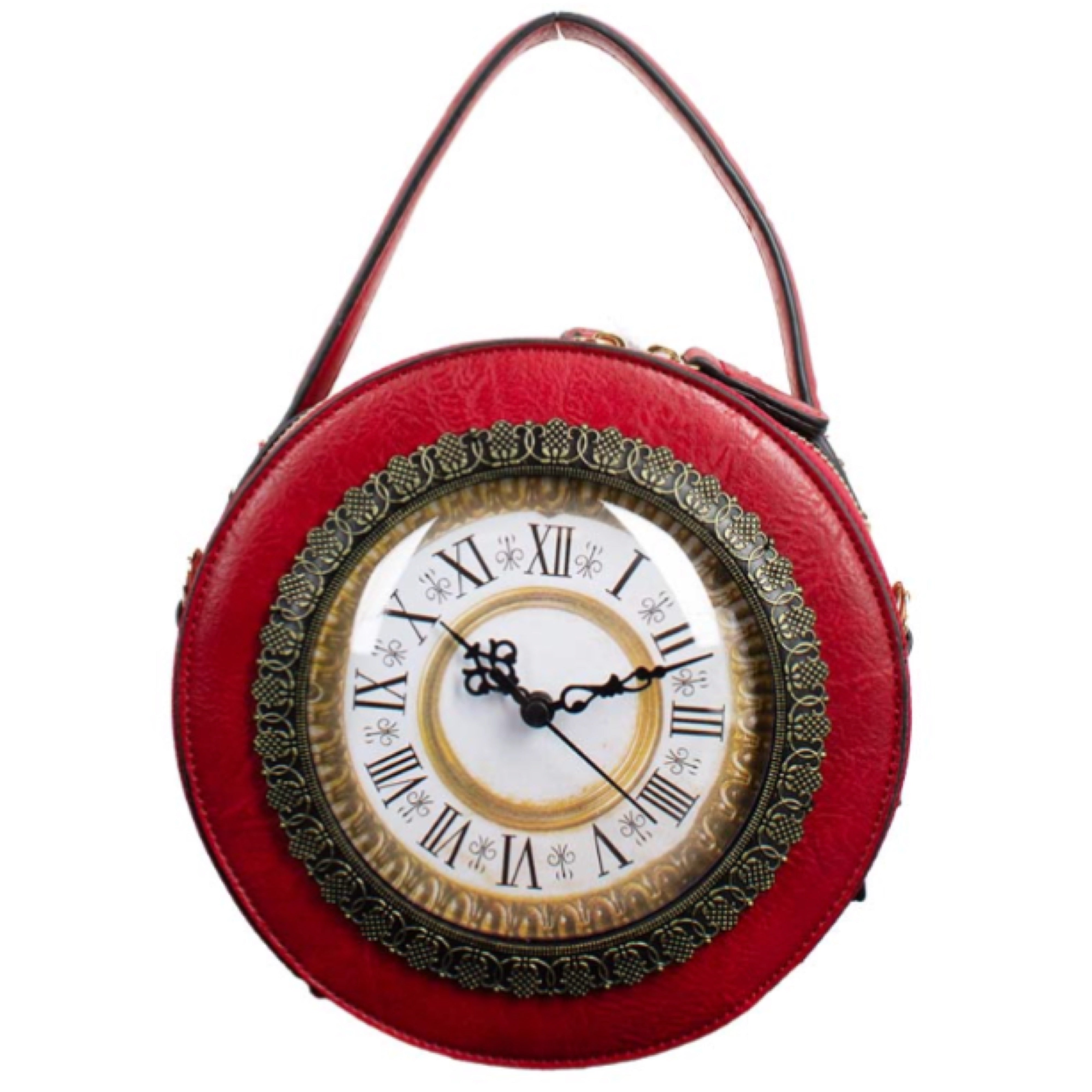 Red Vintage Clock Handbag – Ta-Shonna display picture 1