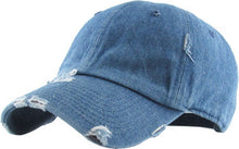 Load image into Gallery viewer, Denim Distressed Baseball Cap