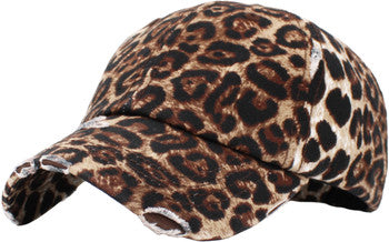 Distressed Leopard  Baseball Cap