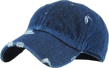 Dk Denim Distressed Baseball Cap