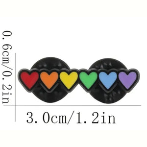 Rainbow Hearts Enamel Pin