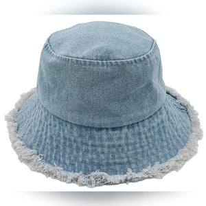 Frayed Denim Bucket Hat