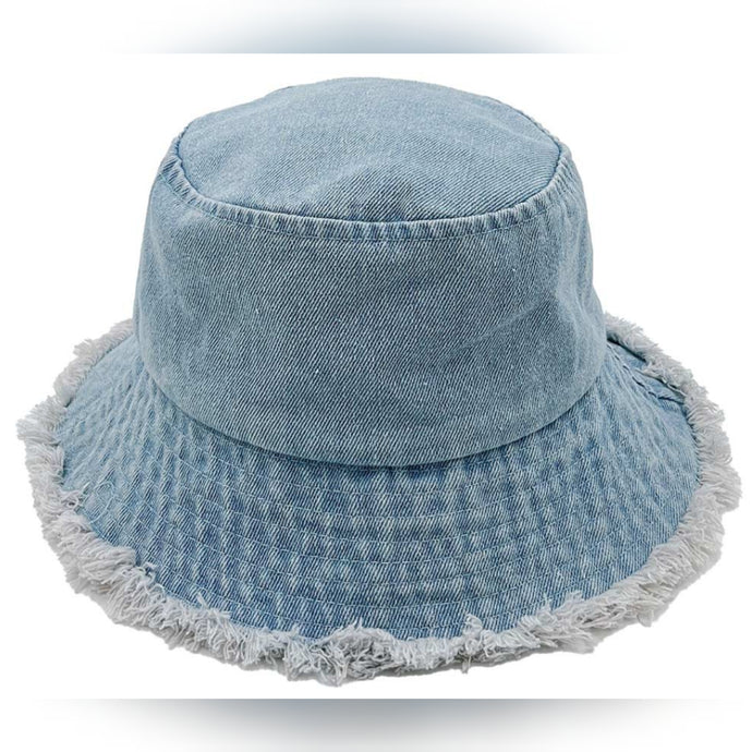Frayed Denim Bucket Hat