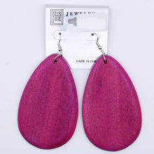 Load image into Gallery viewer, Teardrop Wood Earrings
