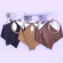 Load image into Gallery viewer, Oversized Triangle Wood Earrings