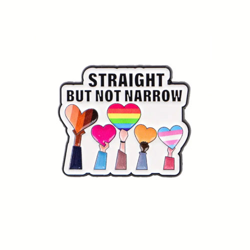 Straight but Not Narrow Enamel Pin