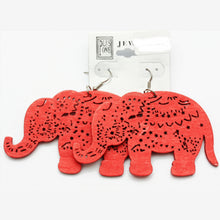 Load image into Gallery viewer, Elephant Wood Earrings