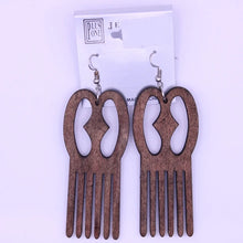 Load image into Gallery viewer, Adinkra Symbol Wood Earrings
