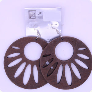 Sand Dollar Wood Earrings