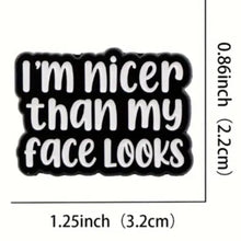 Load image into Gallery viewer, I&#39;m Nicer Than My Face Looks Enamel Pin