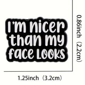 I'm Nicer Than My Face Looks Enamel Pin