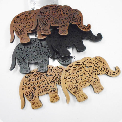 Elephant Wood Earrings