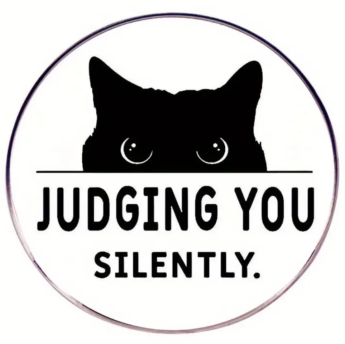 Judging You Silently Enamel Pin