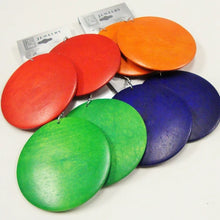 Load image into Gallery viewer, Large Round Wood Earrings