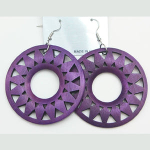 Sunburst Wood Earrings