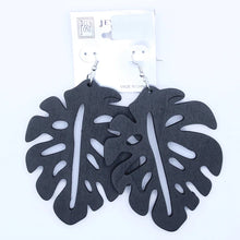 Load image into Gallery viewer, Tropical Leaf Wood Earrings