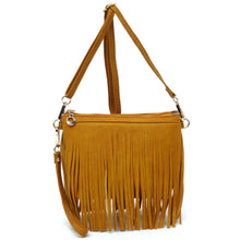 Load image into Gallery viewer, Mustard Fringe Crossbody/Wristlet/Clutch