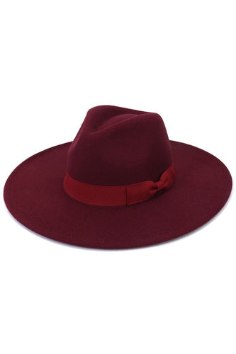 Wide Brim Panama Hat (Wine)