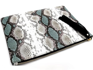 Oversized Red Snake Print Clutch