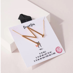 Oversized “M” Initial Pendant