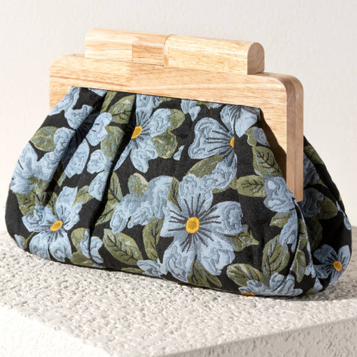 Floral Wood Clutch