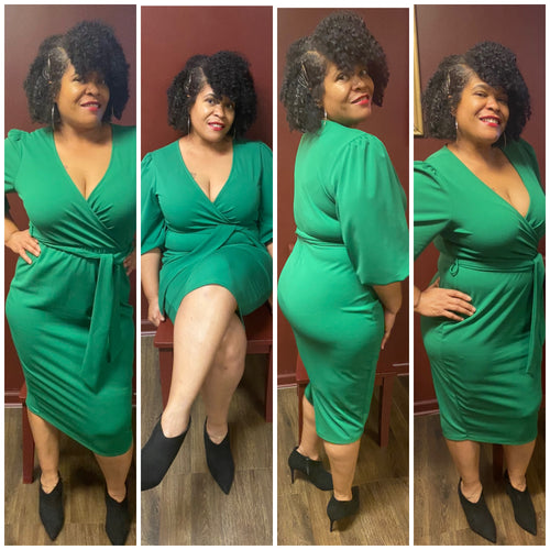 Puff Sleeve Midi Dress