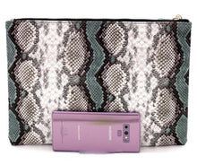 Load image into Gallery viewer, Oversized Red Snake Print Clutch