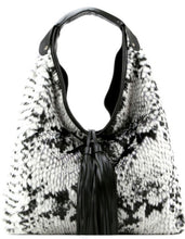 Load image into Gallery viewer, Snakeskin Print Vegan Fur Handbag