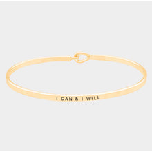 Load image into Gallery viewer, I Can &amp; I Will Bangle Bracelet