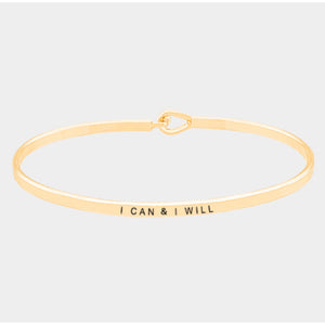 I Can & I Will Bangle Bracelet