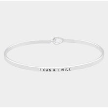 Load image into Gallery viewer, I Can &amp; I Will Bangle Bracelet